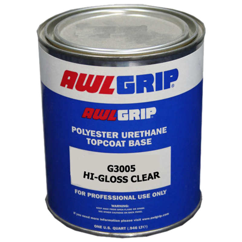 AWL GRIP G3005 POLYESTER URETHANE TOPCOAT HIGH GLOSS CLEAR BASE 1/4 GALLON