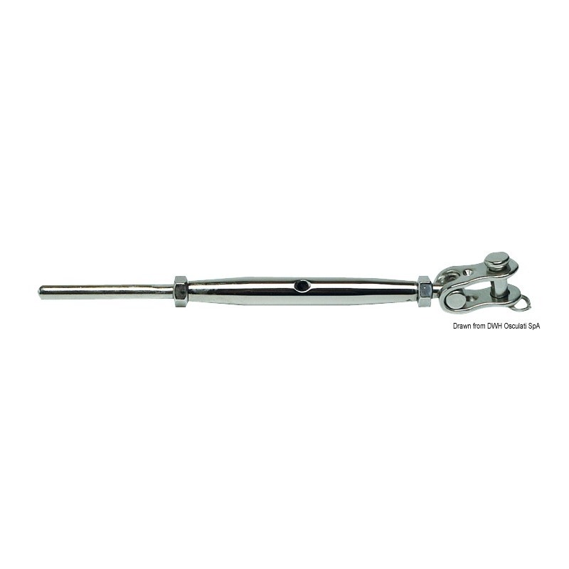 RIGGING SCREWS WITH ARTICULATED JAW AND PRESS-FITTING TERMINAL