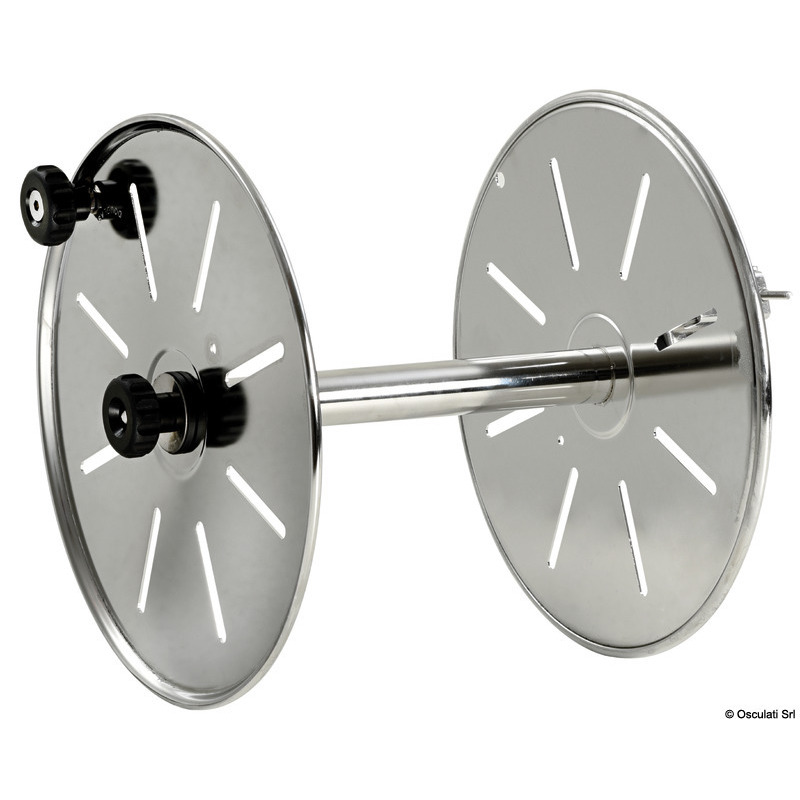 LINE DRUM REEL MADE OF POLISHED STAINLESS STEEL