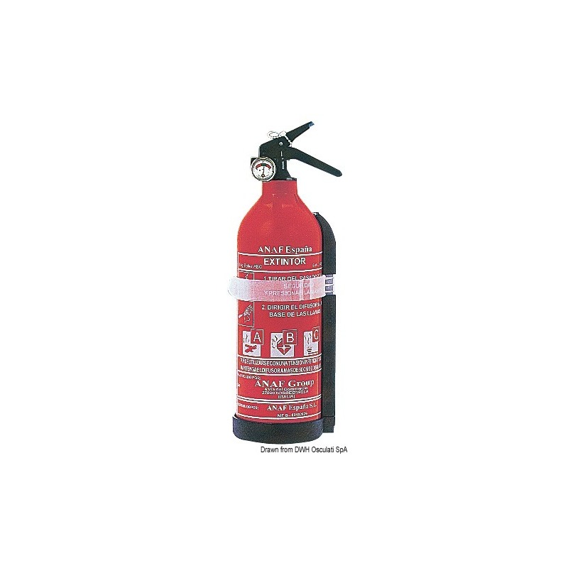MED TYPE-APPROVED POWDER EXTINGUISHER WITH PRESSURE GAUGE