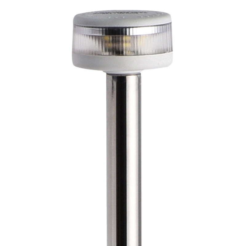 POLE LIGHT WITH EVOLED 360° LIGHT - PULL-OUT VERSION WITH NYLON/POLISHED STAINLESS STEEL BASE