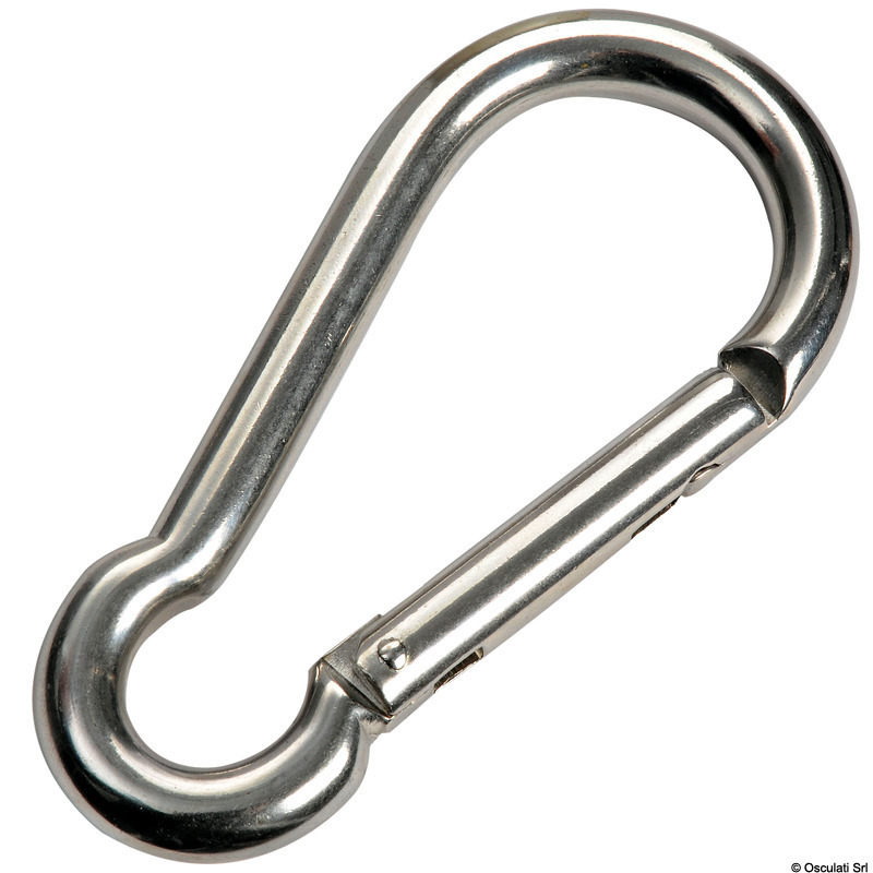 CARBINE-HOOKS WITH FLUSH CLOSURE, MADE OF MIRROR POLISHED AISI 316 STAINLESS STEEL
