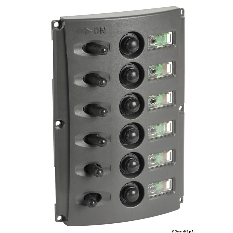 ELECTRICAL PANELS WITH AUTOMATIC FUSES AND DOUBLE LED.