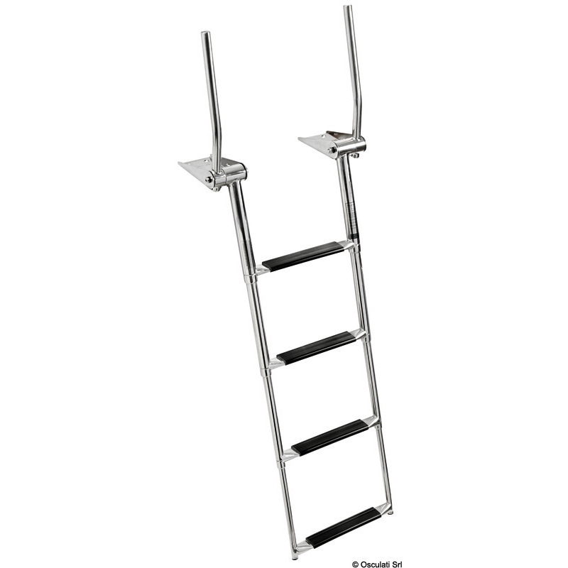 EASYUP TELESCOPIC LADDER WITH HANDLES FOR INSTALLATION ABOVE THE BATHING PLATFORM